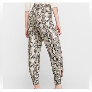 Express- Cream & Black Snakeskin Trousers